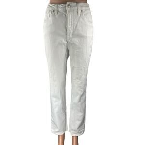 Madewell Perfect Vintage White Straight Leg High Waisted Denim Jeans Pants Sz 29